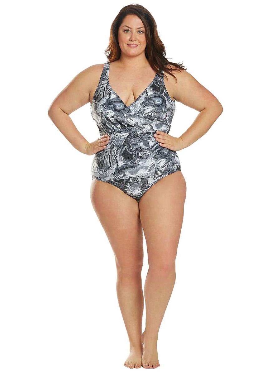 Dolfin Aquashape Desert Storm Ruched Front Swimsuit-590794