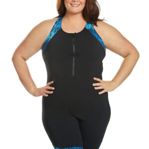 Dolfin Aquashape Arabian Sea Racerback Zip-Front Unitard-0