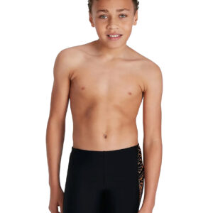 Speedo Boys Plastisol Placement Jammer - Black / Orange