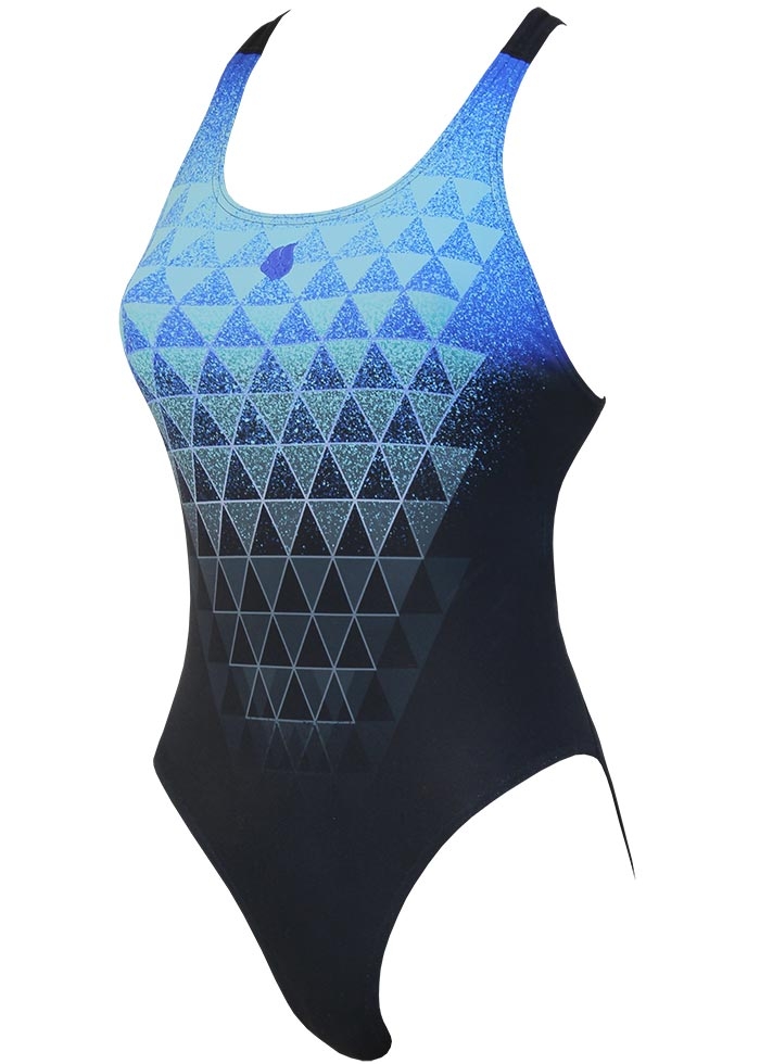 Front view of Mad Wave Women's Matrix Swimsuit - Azure