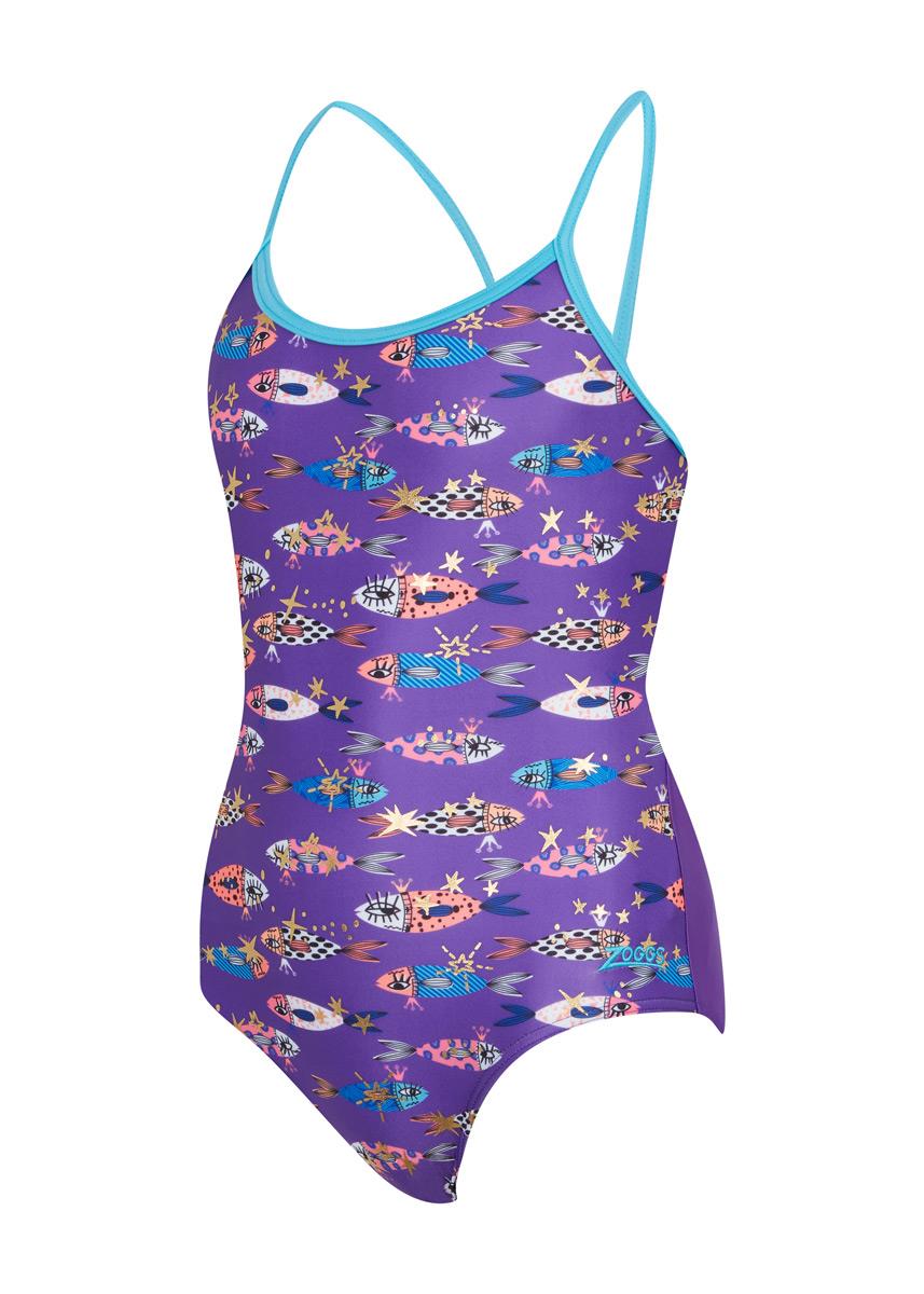 Zoggs Girls Fishes Sprintback Swimsuit-591618