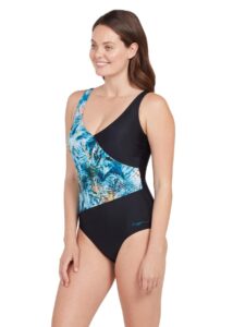 Zoggs Sea Dreamer Front Crossover V Back Swimsuit