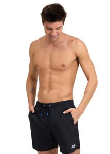 Arena Mens Icons Solid Boxer Swim Shorts - Black