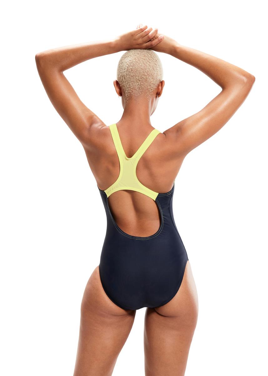 Speedo Medley Logo Swimsuit - True Navy/ Spritz-brand