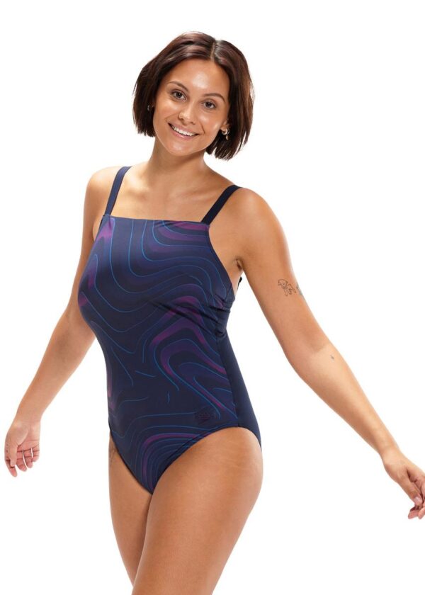 Speedo Shaping Amberglow Swimsuit - Blue / Purple