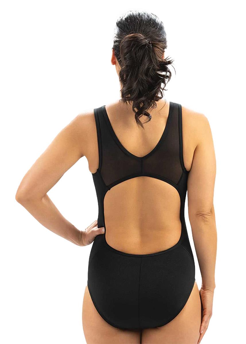 Dolfin Power Mesh V-2 Back Swimsuit - Black-brand