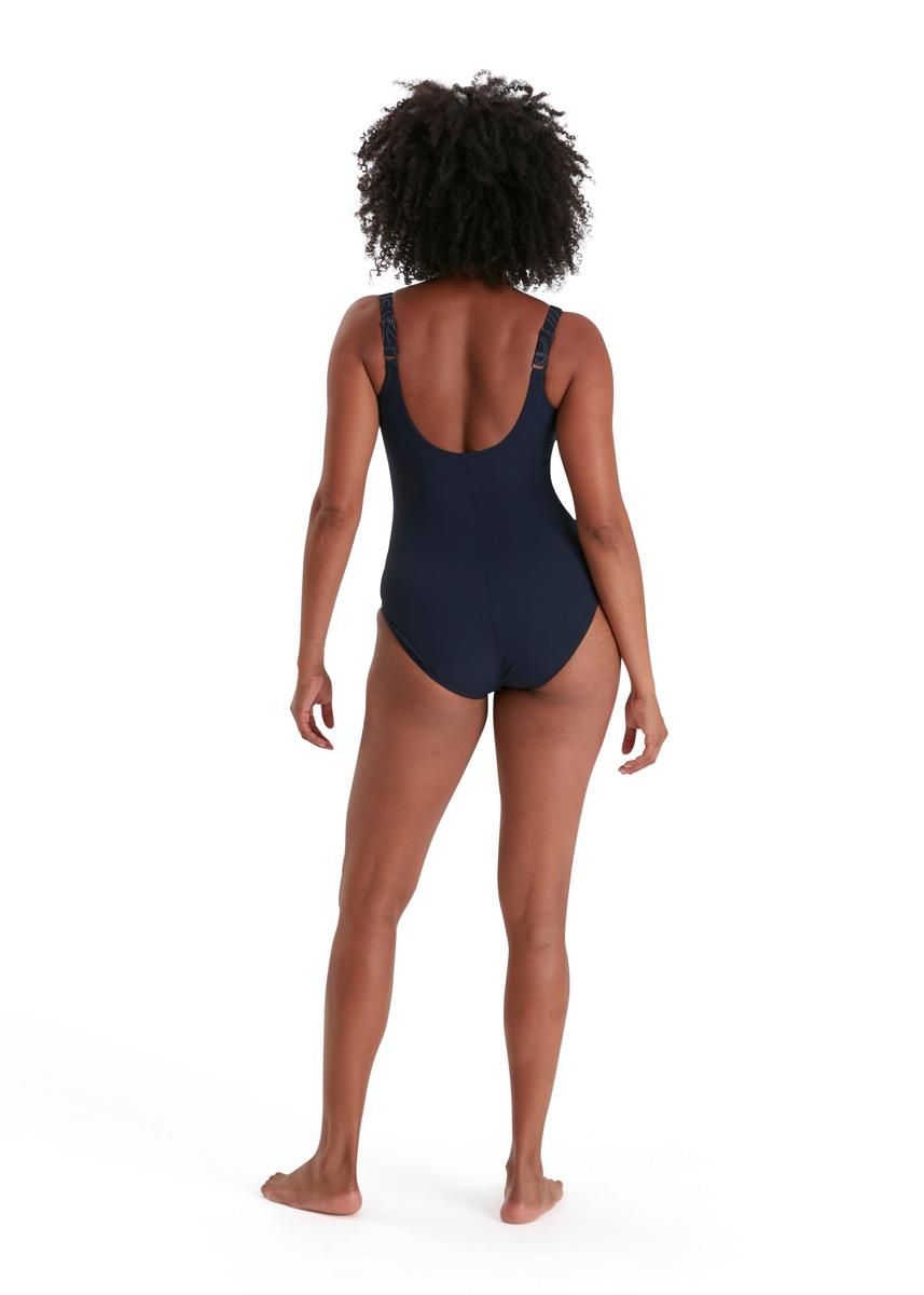 Speedo Women's Lunalustre Printed Swimsuit - Navy / Grey-brand