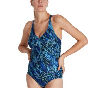 Speedo Lexi Shaping Swimsuit - Blue / Blue