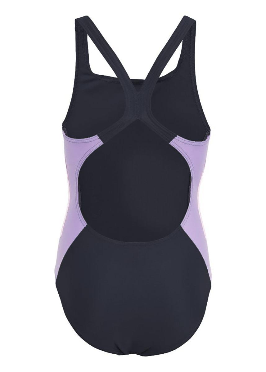 Adidas Girls Cut 3-Stripe Swimsuit Black/Violet/White-brand