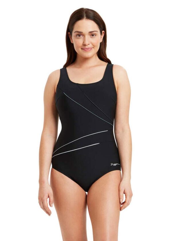 Zoggs Macmasters Scoopback Swimsuit - Grey/Green