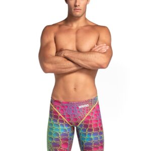 Front view of Arena Powerskin ST NEXT Caimano Limited Edition Jammer - Aurora Caimano