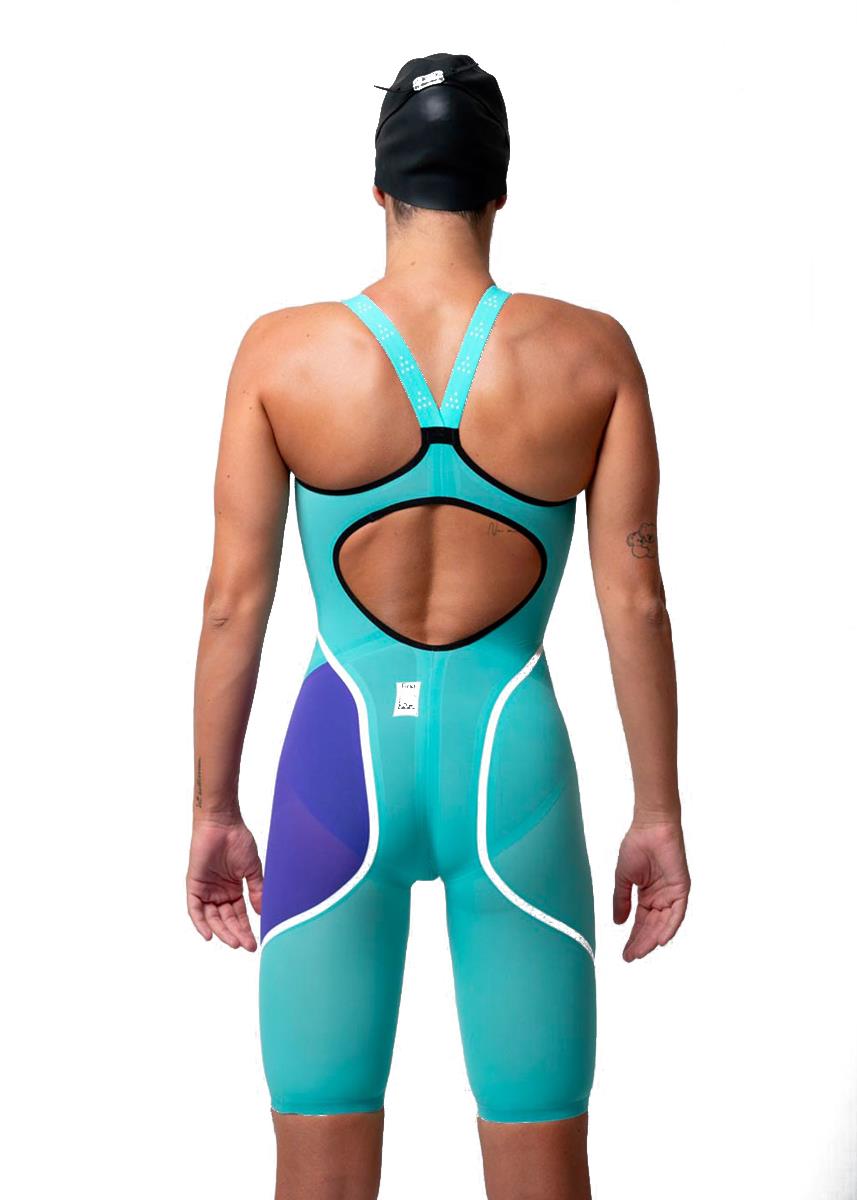 Akron Venom Hero Womens Openback Kneesuit - Tiffany / Violet-brand