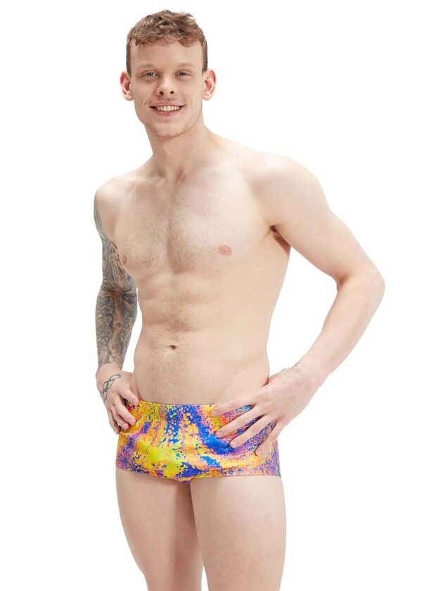 Speedo Club Training Allover Digital Brief 17cm - Black / Orchid / Lemon / Blue