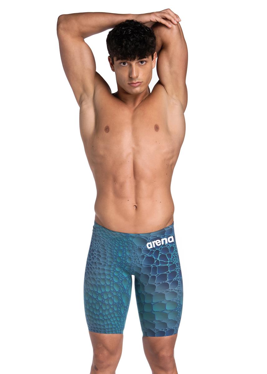 Front view of Arena Powerskin Carbon Air² Caimano Limited Edition Jammer - Abyss Caimano