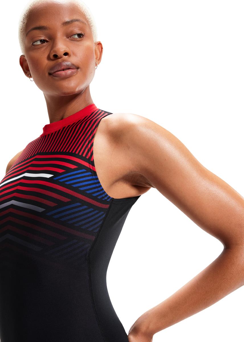 Speedo Printed Hydrasuit - Black / Red / Blue / White-594869