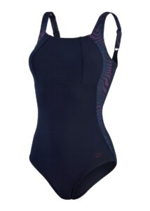 Speedo LunaLustre One Piece Shaping Swimsuit - True Navy / Deep Plum