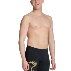 Front view of Arena Swim Signature White Shark Jammer - Kyle Chalmers