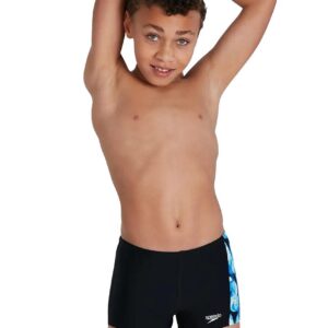 Speedo Boys Allover Panel Aquashort - Black / Blue-0