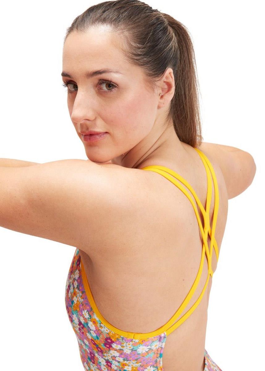 Speedo Allover Digital Starback Swimsuit - Mango/Diva/Neon Violet/Parma Violet-593229