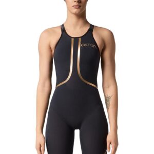 Akron Venom Hero Womens Closedback Kneesuit - Bronze / Dark Blue -Front view