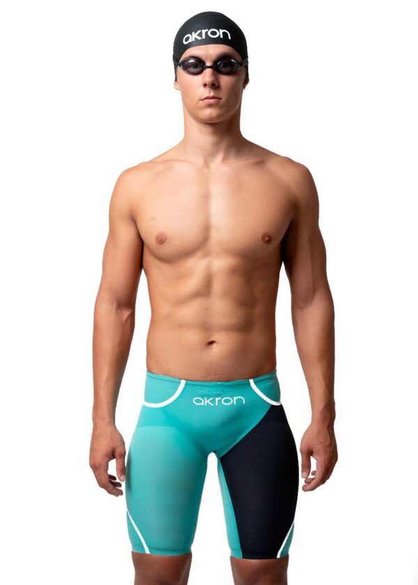 Akron Venom Hero Mens Jammers - Tiffany / Dark Blue -Front view