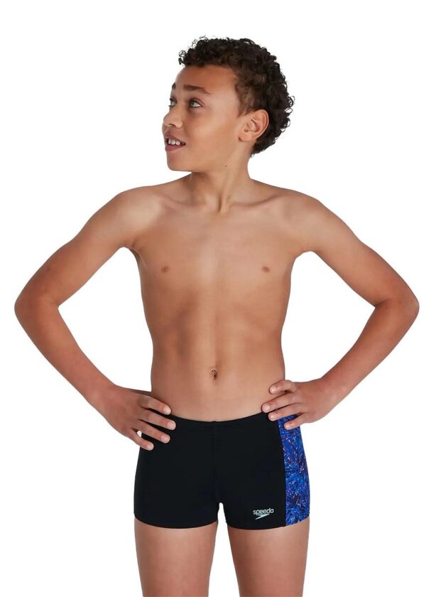 Speedo Boys Digi Panel Aquashort - Black / Blue-0