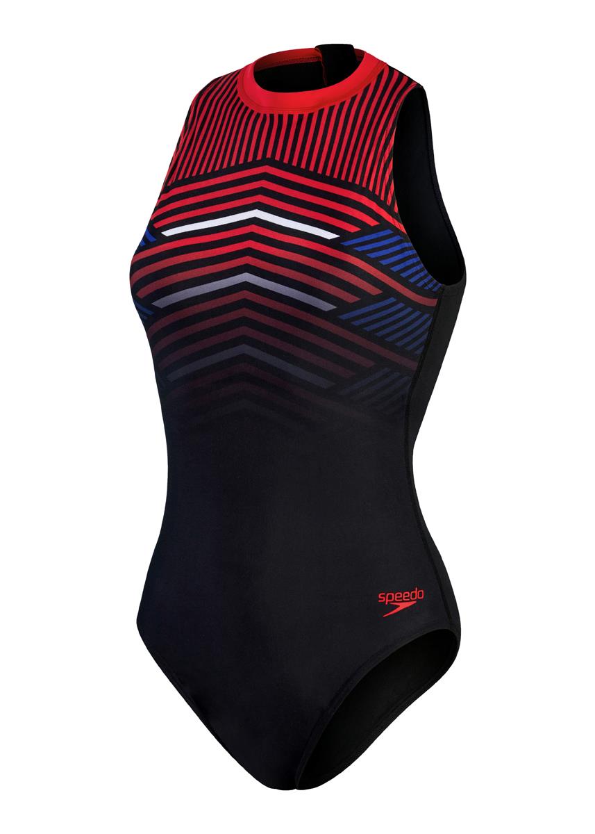 Speedo Printed Hydrasuit - Black / Red / Blue / White-594866