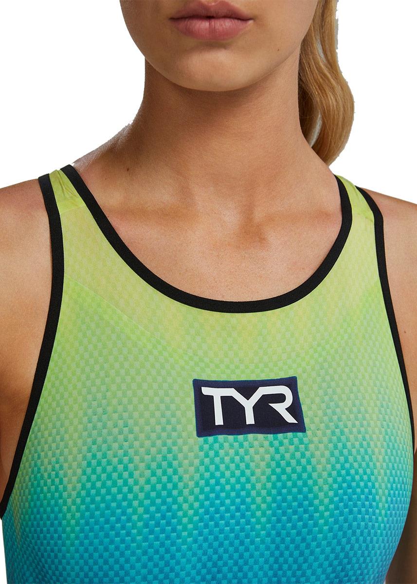 TYR Venzo Openback Influx Kneesuit - Lime / Navy-596908