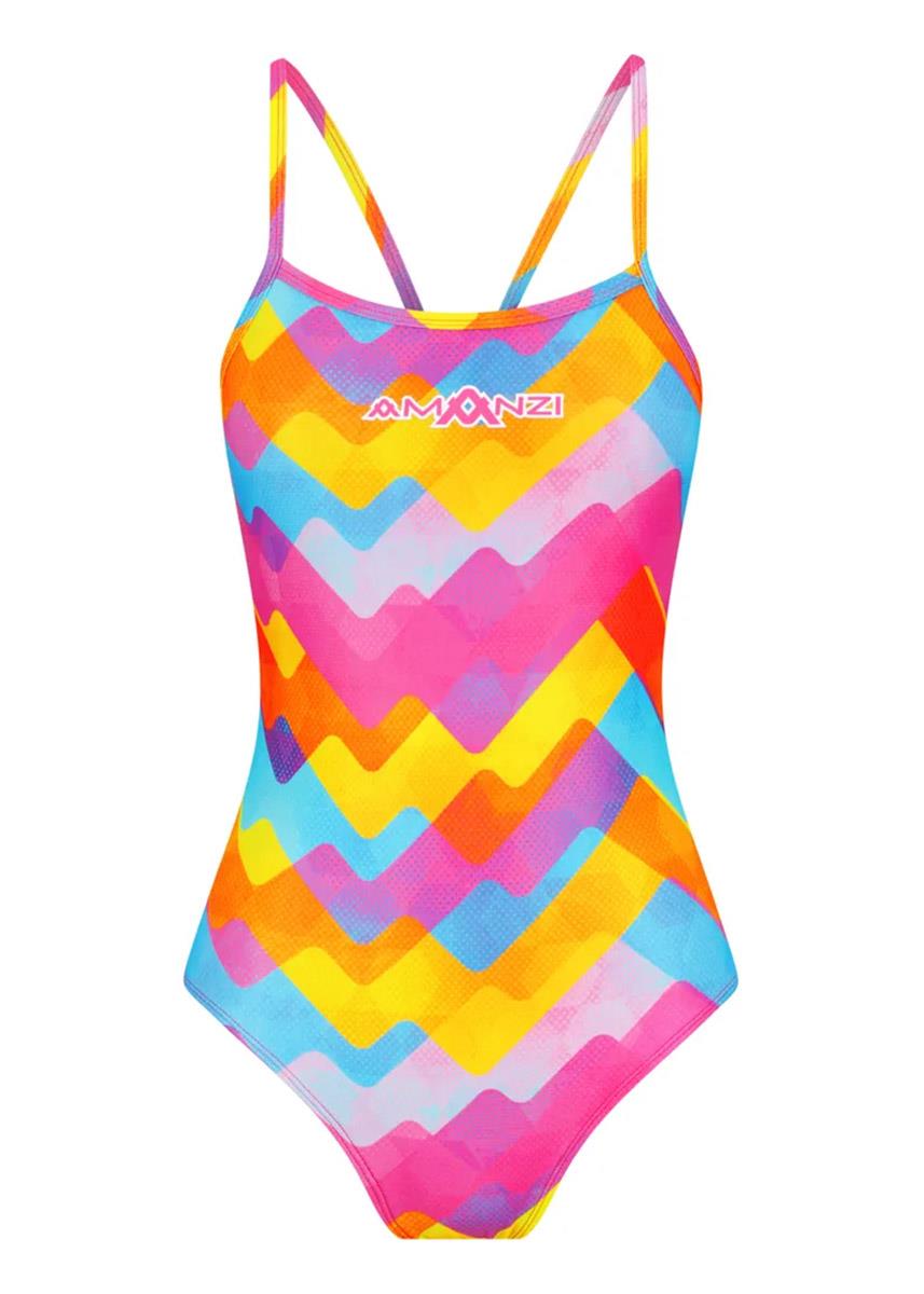 Front view of AMANZI Prism Pulse Pro Back Swimsuit