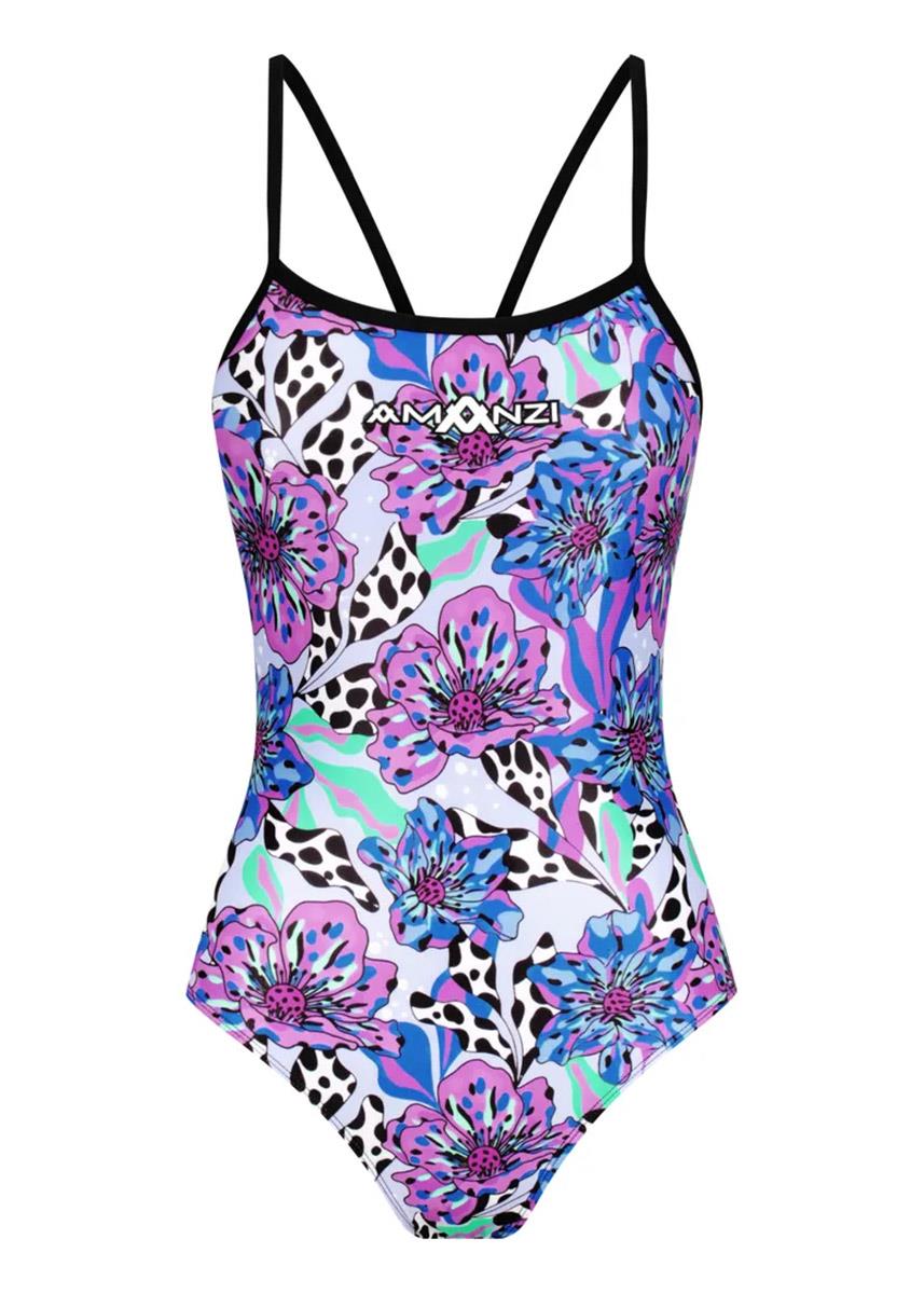 Front view of AMANZI Wildflower Pro Back Swimsuit