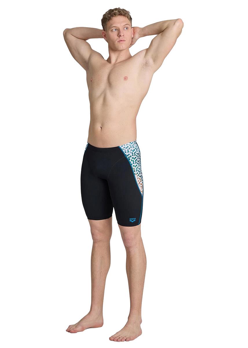 Arena Mens Planet Water Swim Jammer - Black / White Multi-597096