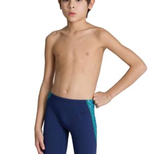 Arena Boy's Starfish Swim Jammer- Navy Blue/Turquiose - Front view