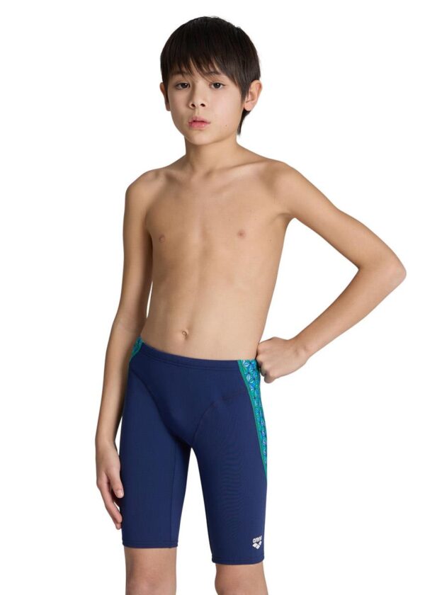 Arena Boy's Starfish Swim Jammer- Navy Blue/Turquiose - Front view