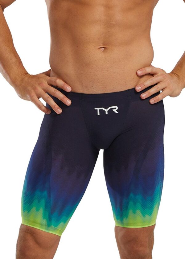 TYR Venzo Low Waist Influx Jammer - Lime / Navy-0