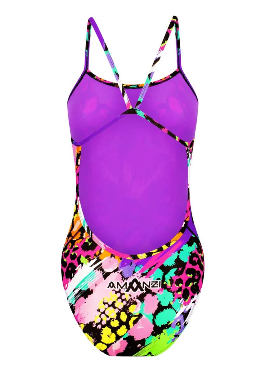 AMANZI Neon Jungle Pro Back Swimsuit -Back view