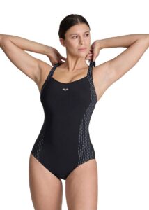 Arena Womens Bodylift Laura Wing Back Swimsuit - Black/Silver/Multi