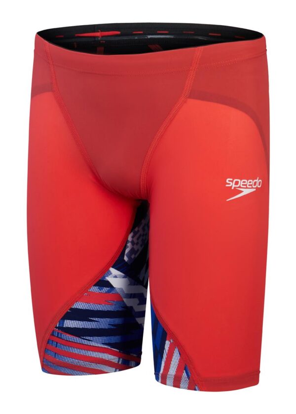 Speedo Fastskin Junior LZR Ignite Jammer - Red / Blue / White - Front view