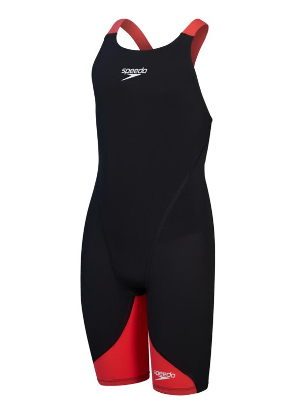 Speedo Fastskin Junior LZR Ignite Kneeskin - Black / Red - Front view