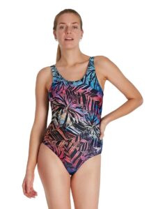Speedo Placement U-Back Swimsuit - Black / Red