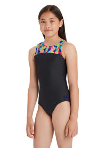 Zoggs Girls Flowerpatch Infinity Back Swimsuit