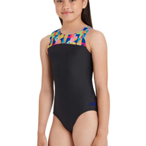 Zoggs Girls Flowerpatch Infinity Back Swimsuit