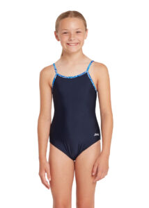 Zoggs Girls Blue Fish Classicback Swimsuit