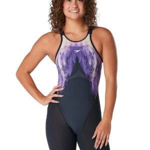 Speedo LZR Pure Valor Openback Kneeskin - Blue / Purple