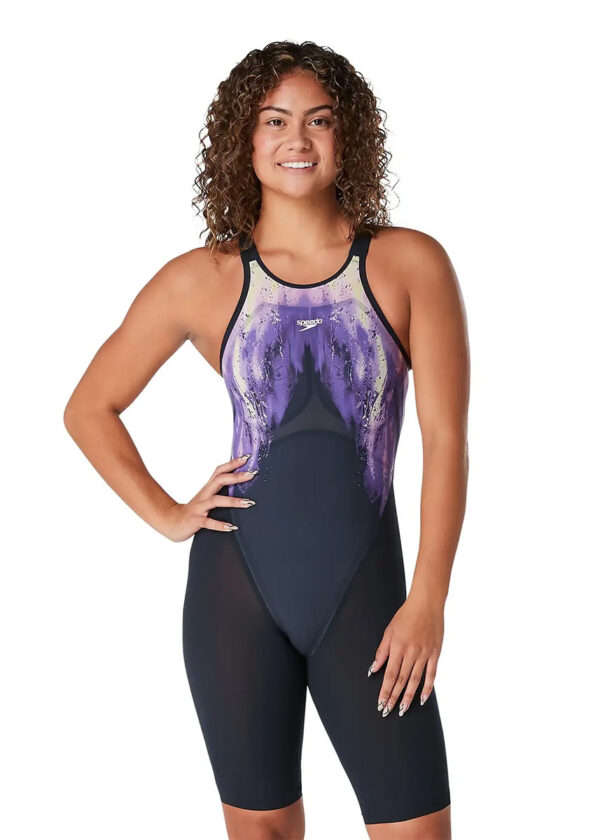 Speedo LZR Pure Valor Openback Kneeskin - Blue / Purple