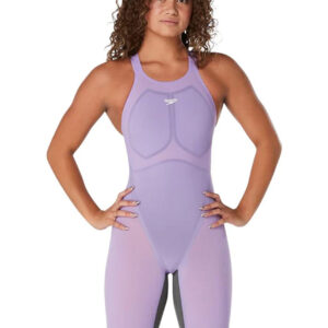 Speedo LZR Pure Valor Closed Back Kneeskin - Purple / Grey