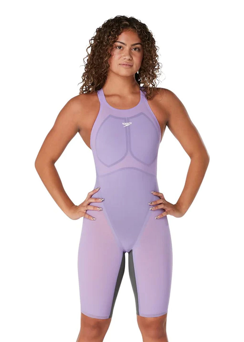 Speedo LZR Pure Valor Closed Back Kneeskin - Purple / Grey
