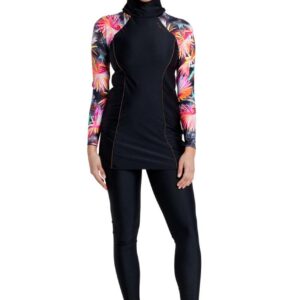 Zoggs Savannah Modesty Suit Side Print Swimsuit - Front view