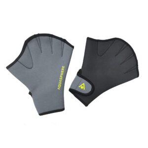 Aquasphere Swim Gloves - Black / Bright Yellow