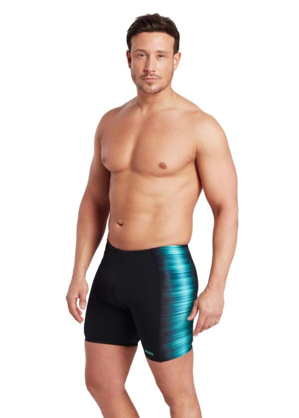 Man wearing Zoggs Pipeline Panelled Mid Jammer - Front view