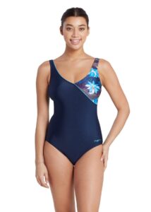 Zoggs Women's Lotus Front Crossover V Back Swimsuit